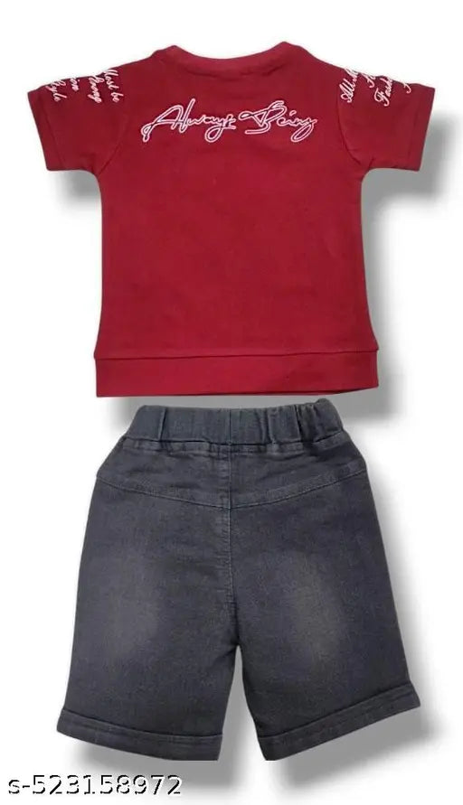 STYLISH BOYS TOP BOTTOM JEANS SET