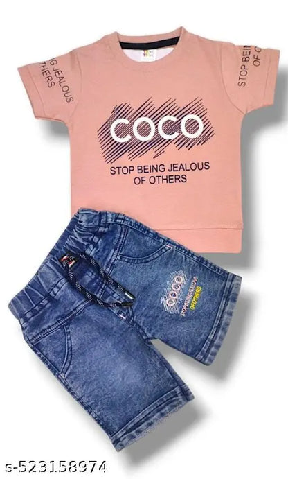 STYLISH BOYS TOP BOTTOM JEANS SET