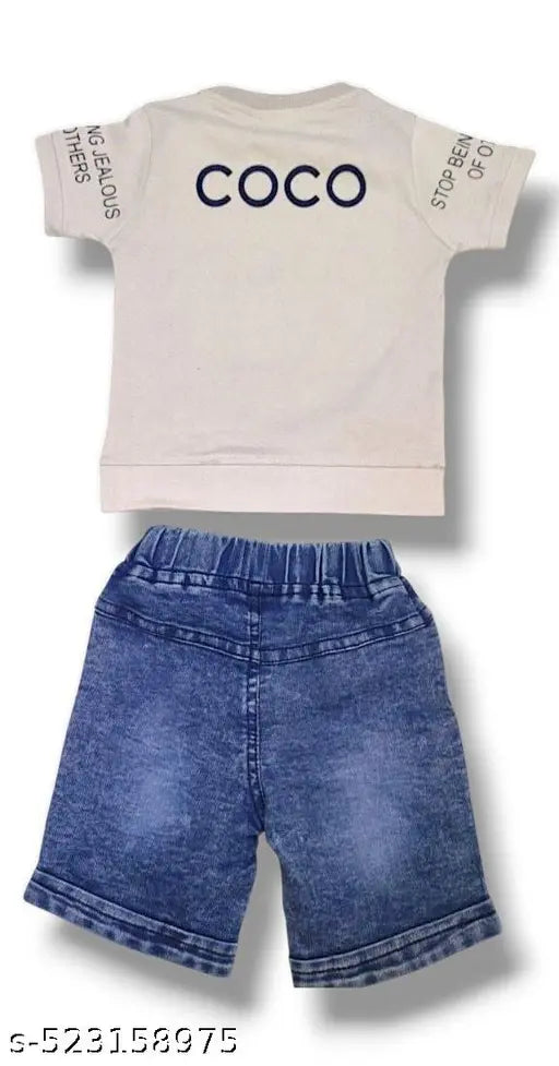 STYLISH BOYS TOP BOTTOM JEANS SET