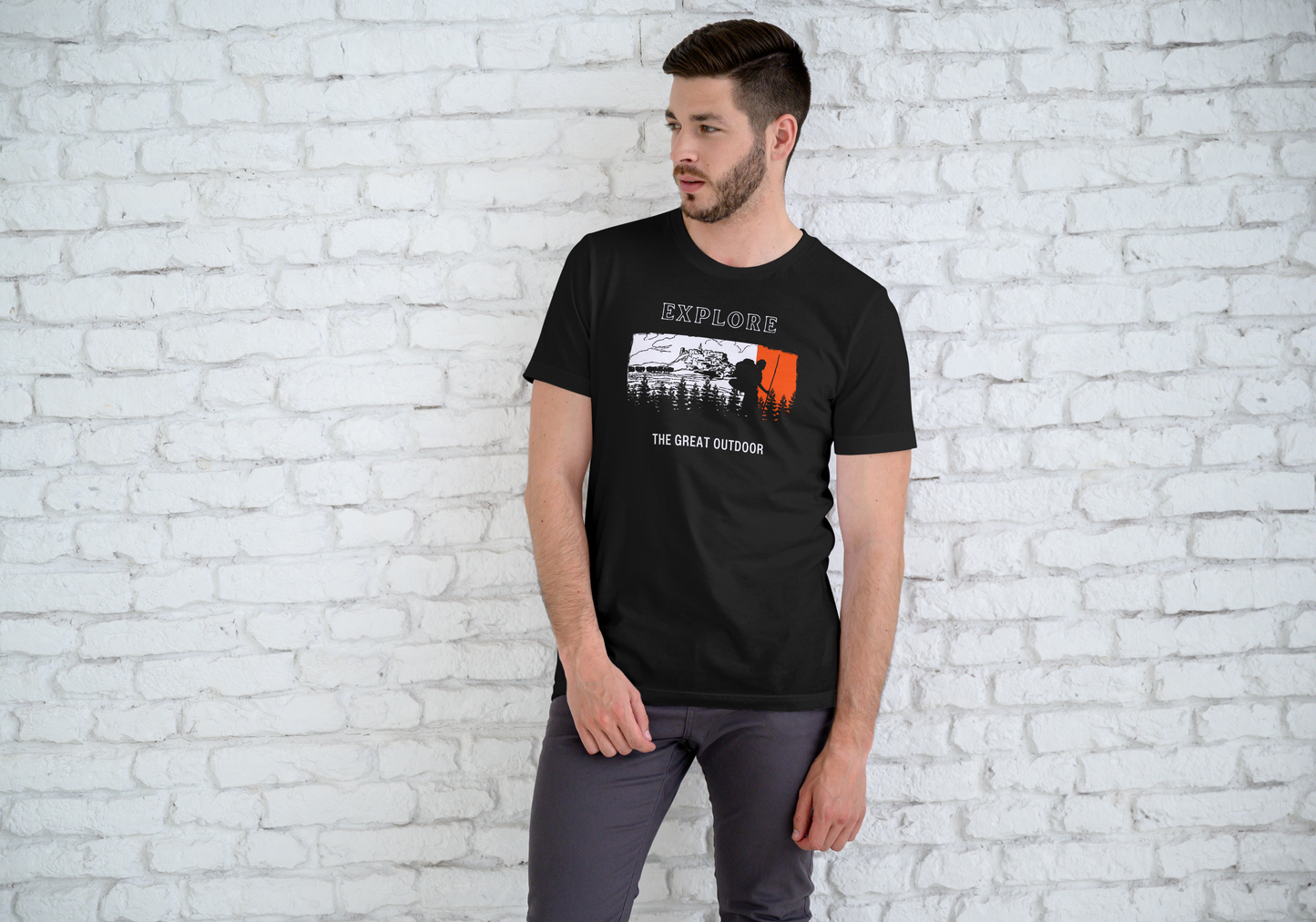 "Explore the Outdoors – Premium Black Travel T-Shirt"
