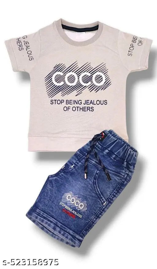 STYLISH BOYS TOP BOTTOM JEANS SET